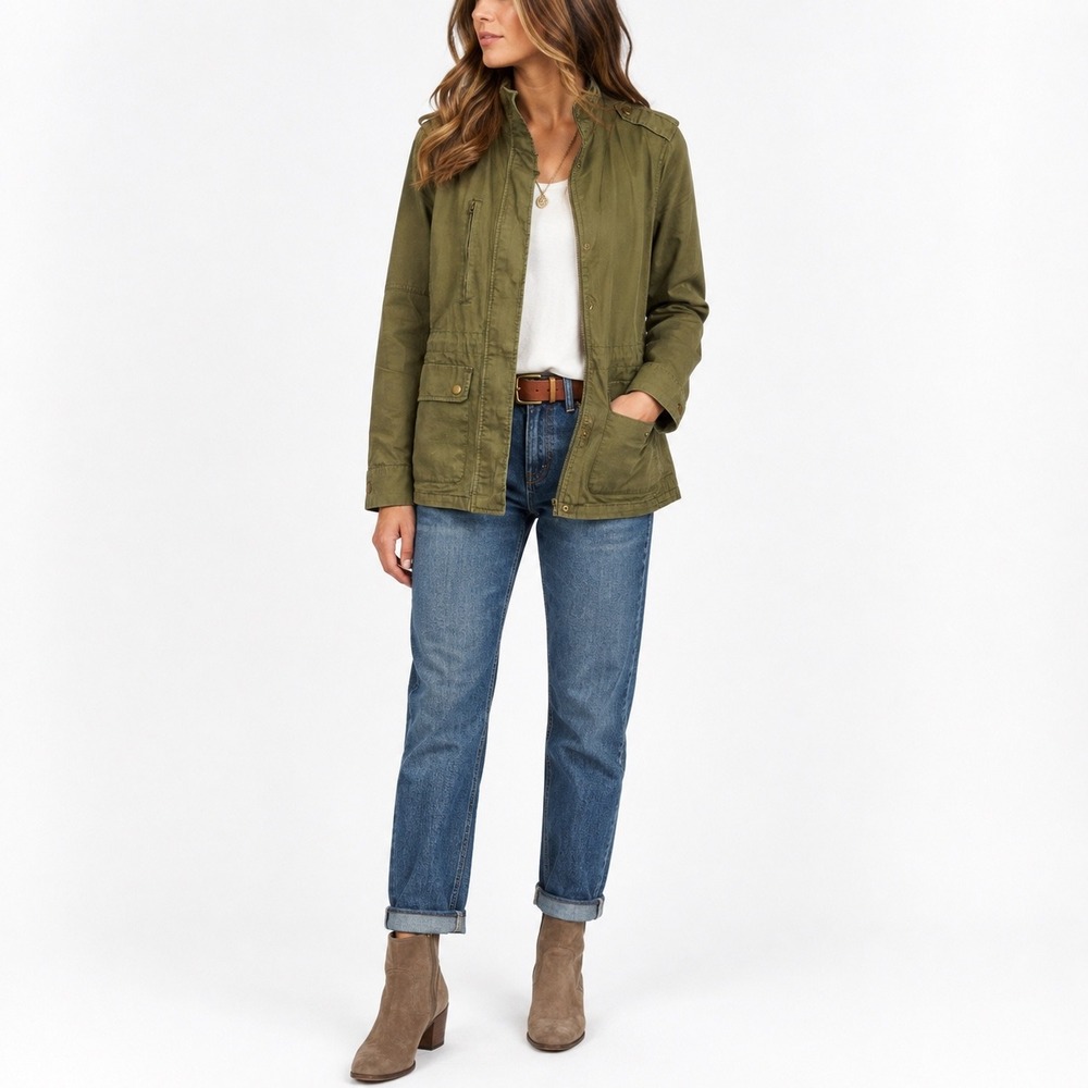 Ruby Karat Olive Green Utility Military Field Jacket Women's Medium Gorpcore M